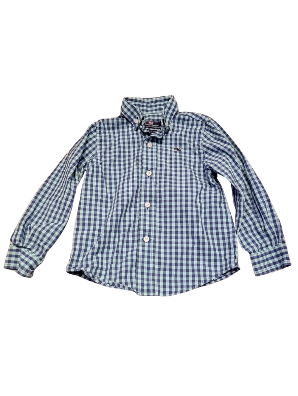 Vineyard Vines Whale Shirt Button Down Cotton Checkered 2T